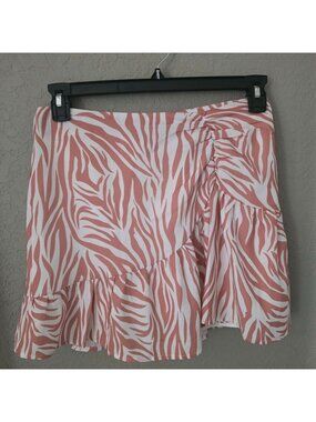 Runaway The Label Australia Animal Print Lined Ruffle Skirt M EUC